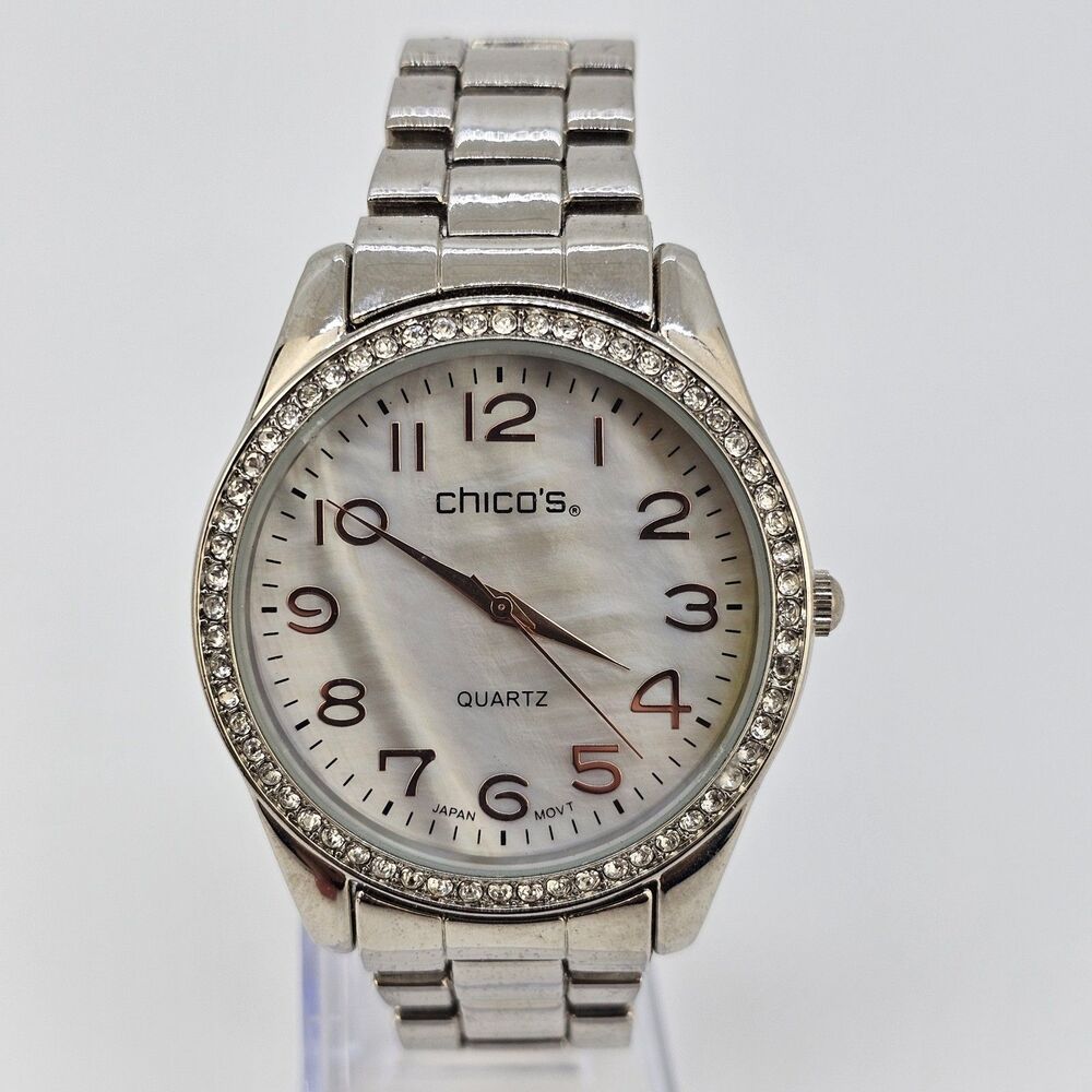 Chico's Women's Watch 41MM Gray Gold Dial Gray Gold Bracelet 6.5"‎ New Battery